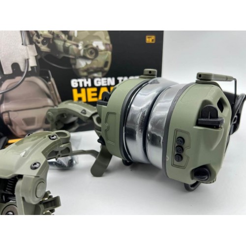 6TH GEN TACTICAL HEADSET тактическая гарнитура, звукосниматель и шумоподавление, активные в Ачинске