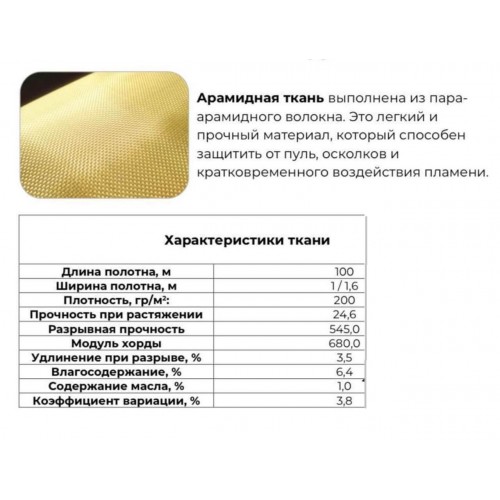 Кевлар, арамидная ткань в полотне / рулон в Ачинске