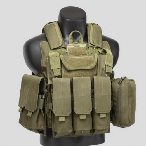 Тактический разгрузочный жилет «5 / пять карманов» с подсумками Tactical Molle Plate Carrier для съемных бронепластин в Ачинске